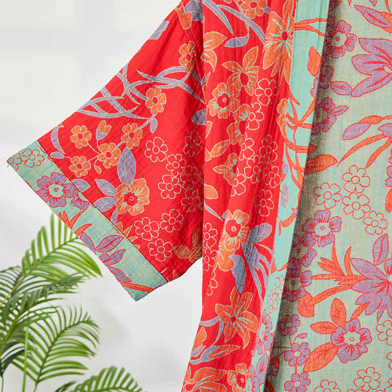 Kimono-Bademantel aus böhmischem Musselin mit Blumenmuster - image 4