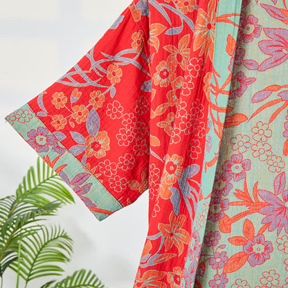 Kimono-Bademantel aus böhmischem Musselin mit Blumenmuster - image 4