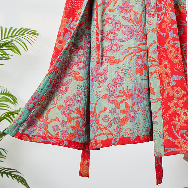 Kimono-Bademantel aus böhmischem Musselin mit Blumenmuster - image 3