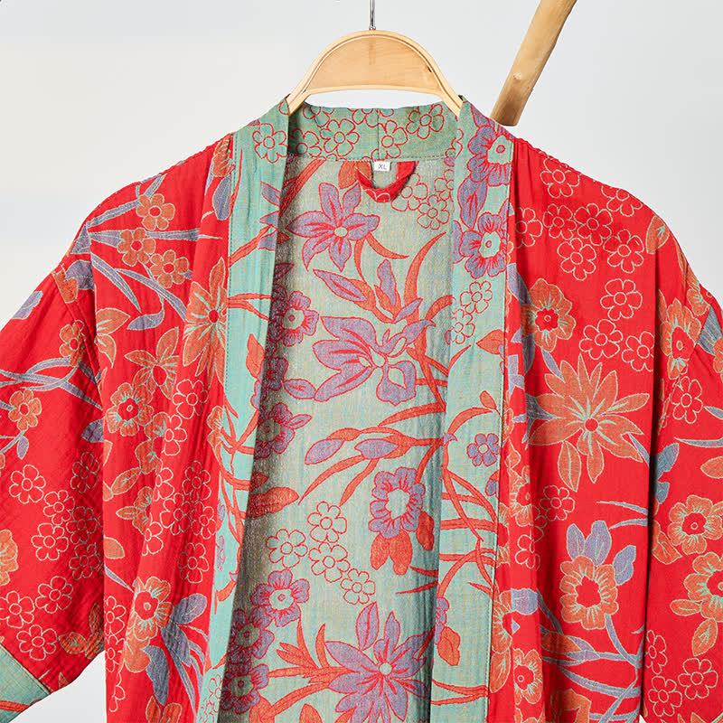 Kimono-Bademantel aus böhmischem Musselin mit Blumenmuster - image 2