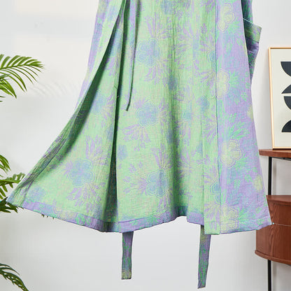 Erfrischender Kimono-Bademantel aus doppellagigem Gaze mit floralem Muster - image 2
