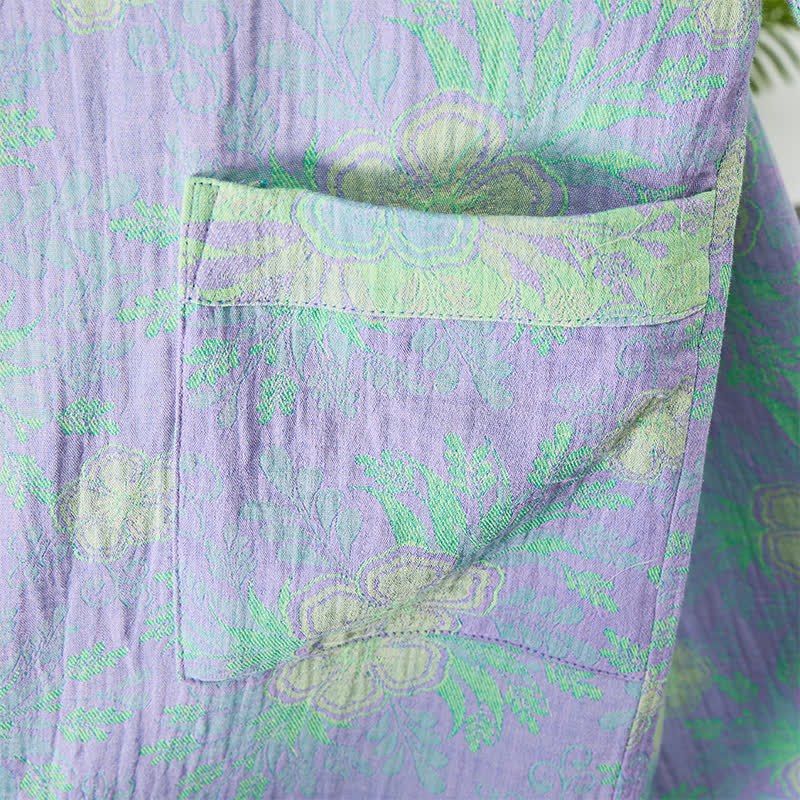 Erfrischender Kimono-Bademantel aus doppellagigem Gaze mit floralem Muster - image 6