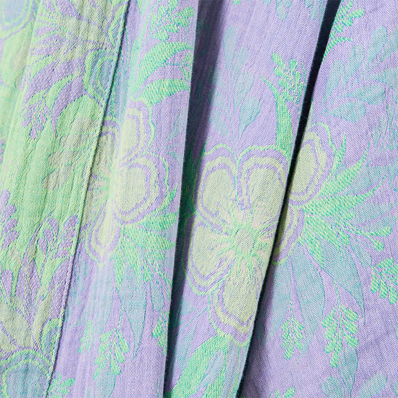 Erfrischender Kimono-Bademantel aus doppellagigem Gaze mit floralem Muster - image 7