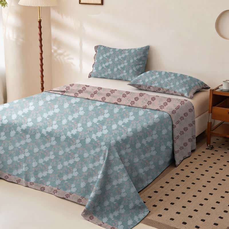 Elegante Tagesdecke aus doppellagigem Baumwollgewebe mit Blumenmuster - image 3
