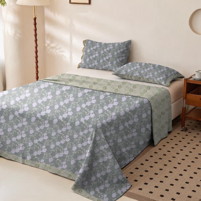 Elegante Tagesdecke aus doppellagigem Baumwollgewebe mit Blumenmuster - image 7