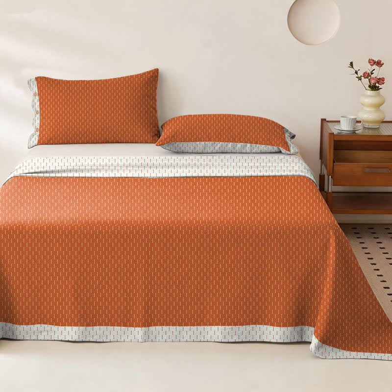 Tagesdecke aus Baumwoll-Doppelgaze mit Mini-Punkten - Tagesdecke mit 2 Kissenbezügen - 270cm x 245cm - Orange - image 0