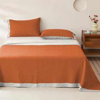 Tagesdecke aus Baumwoll-Doppelgaze mit Mini-Punkten - Tagesdecke mit 2 Kissenbezügen - 270cm x 245cm - Orange - image 0