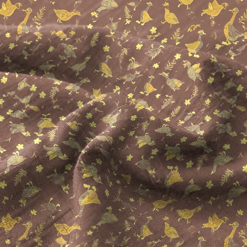 Tagesdecke aus Baumwoll-Doppelgaze mit Enten- und Blumenmuster - image 2