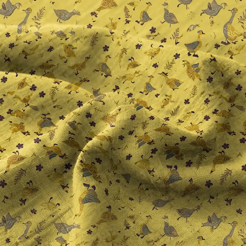 Tagesdecke aus Baumwoll-Doppelgaze mit Enten- und Blumenmuster - image 3