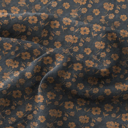 Dunkelblaue Tagesdecke aus Baumwoll-Doppelgaze mit botanischem Muster - image 3