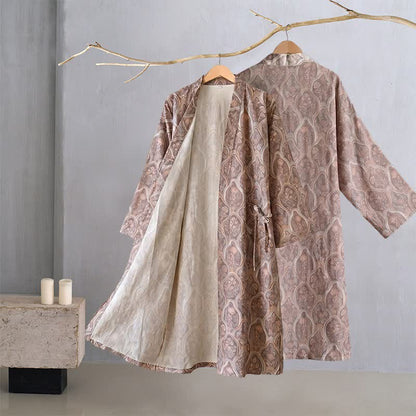 Boho Vintage Kimono-Bademantel aus Baumwollgaze - image 1