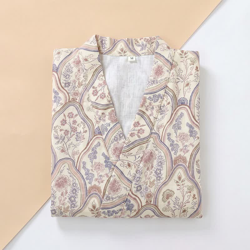 Boho Vintage Kimono-Bademantel aus Baumwollgaze - image 11