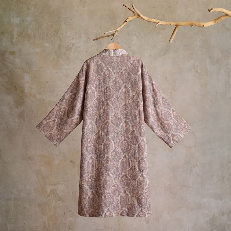 Boho Vintage Kimono-Bademantel aus Baumwollgaze - image 3