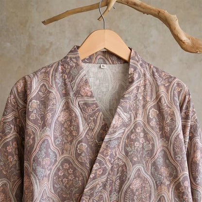 Boho Vintage Kimono-Bademantel aus Baumwollgaze - image 4