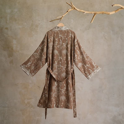 Vintage-Bademantel aus Baumwolle mit botanischem Flair (Doppelgaze) - image 13
