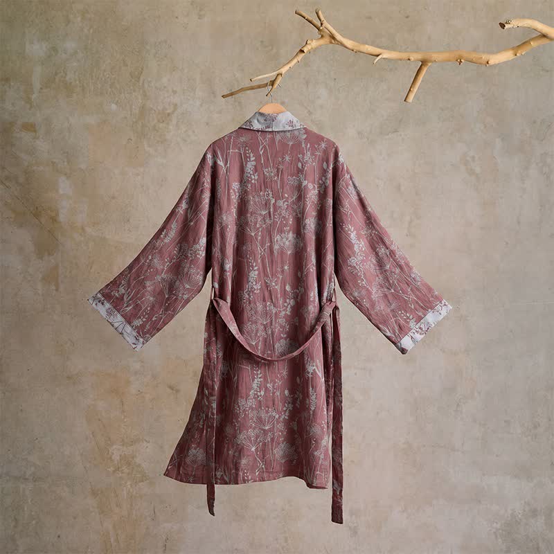 Vintage-Bademantel aus Baumwolle mit botanischem Flair (Doppelgaze) - image 2