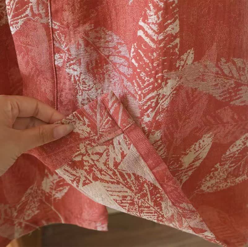 Kimono-Bademantel aus Baumwollgaze mit Korallenblattmuster - image 8