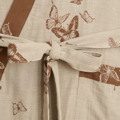 Eleganter Kimono-Bademantel aus Baumwolle mit Schmetterlingsmotiv - image 14