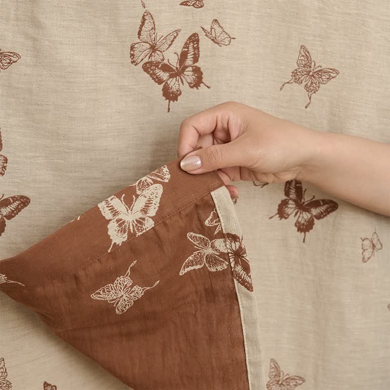 Eleganter Kimono-Bademantel aus Baumwolle mit Schmetterlingsmotiv - image 17