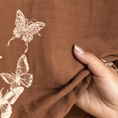 Eleganter Kimono-Bademantel aus Baumwolle mit Schmetterlingsmotiv - image 8