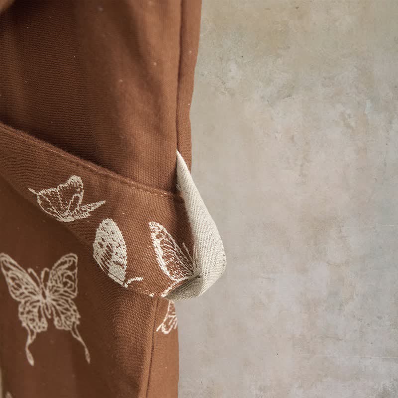 Eleganter Kimono-Bademantel aus Baumwolle mit Schmetterlingsmotiv - image 6