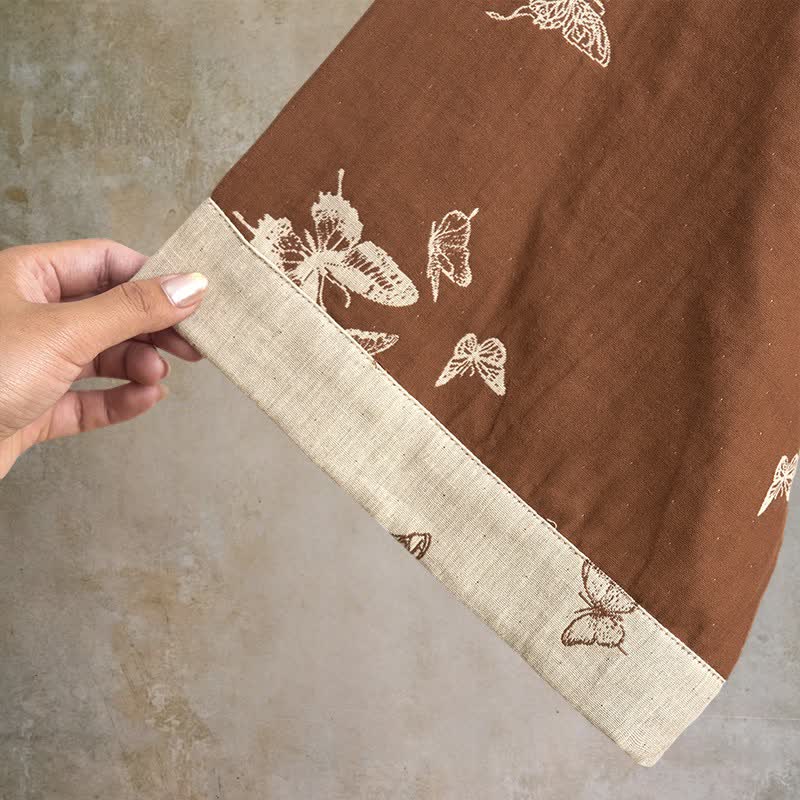 Eleganter Kimono-Bademantel aus Baumwolle mit Schmetterlingsmotiv - image 2