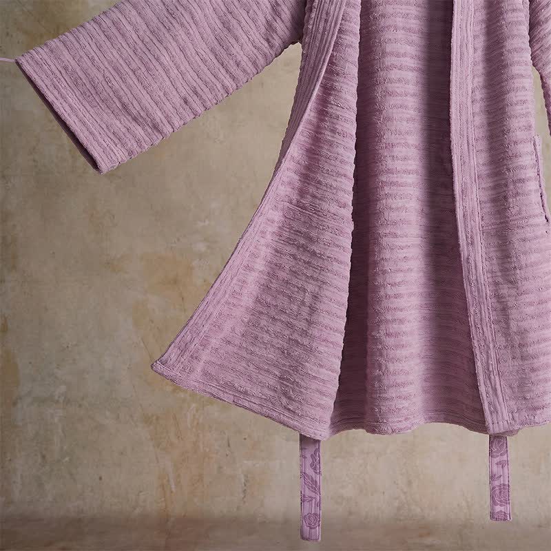 Kimono-Bademantel aus Baumwolle mit Waffelmuster - image 6