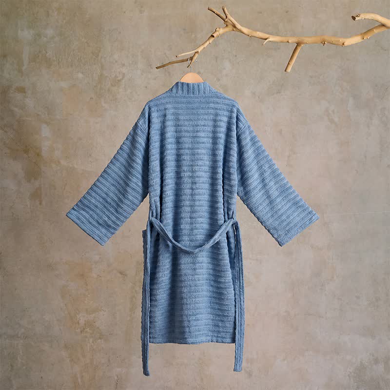 Kimono-Bademantel aus Baumwolle mit Waffelmuster - image 10