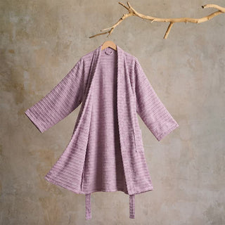 Kimono-Bademantel aus Baumwolle mit Waffelmuster - Lila - XL - image 0