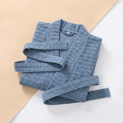 Kimono-Bademantel aus Baumwolle mit Waffelmuster - image 11