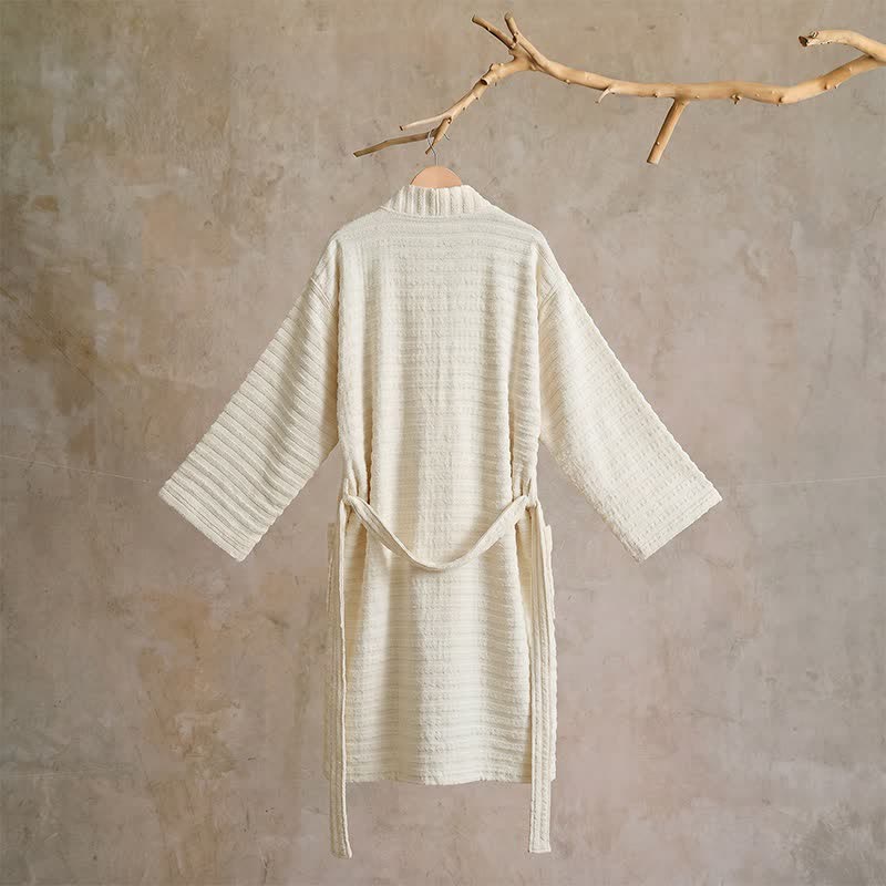 Kimono-Bademantel aus Baumwolle mit Waffelmuster - image 13