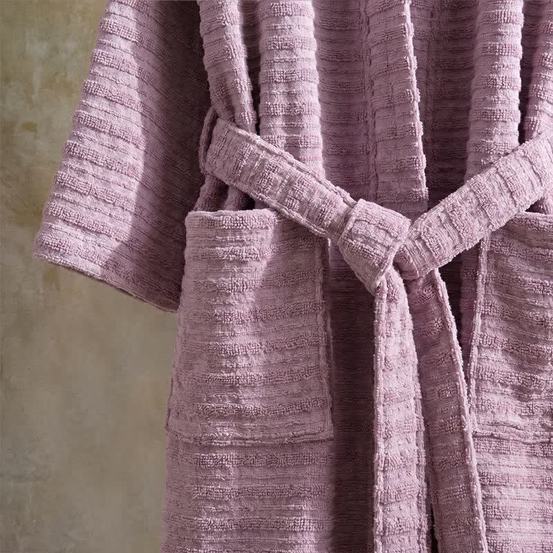 Kimono-Bademantel aus Baumwolle mit Waffelmuster - image 5