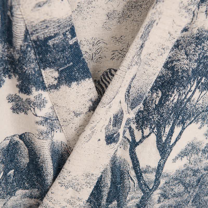 Kimono-Bademantel aus Baumwolle mit Toile-Print - image 3