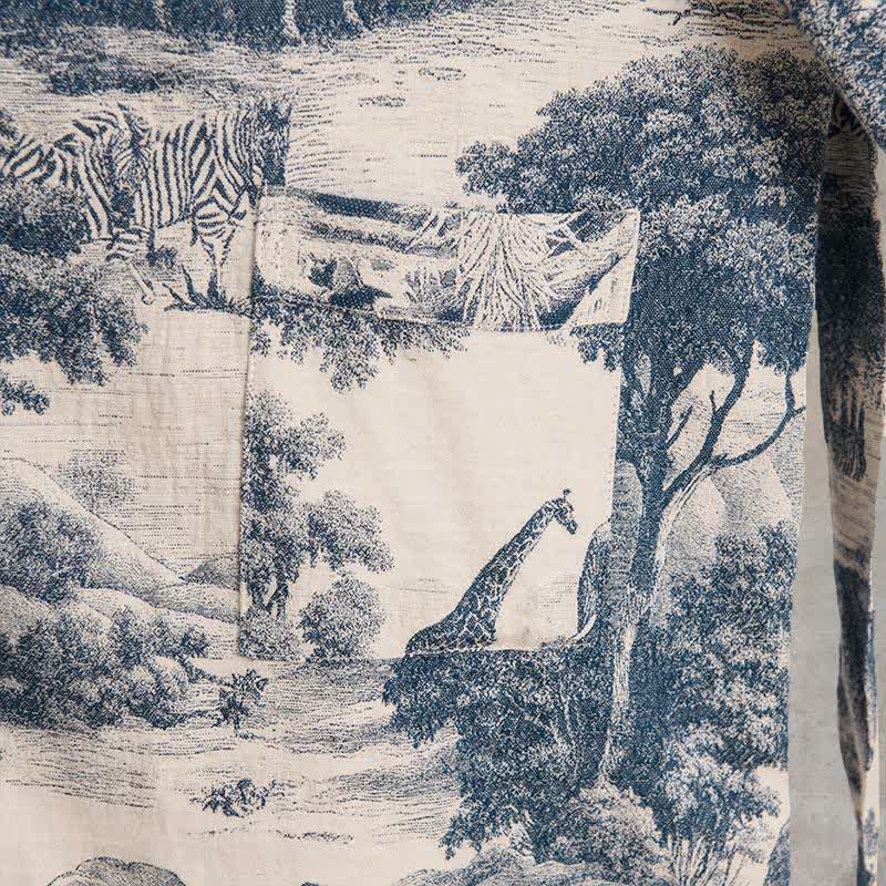 Kimono-Bademantel aus Baumwolle mit Toile-Print - image 6