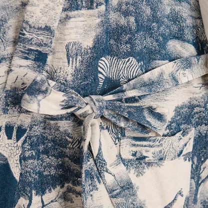 Kimono-Bademantel aus Baumwolle mit Toile-Print - image 5
