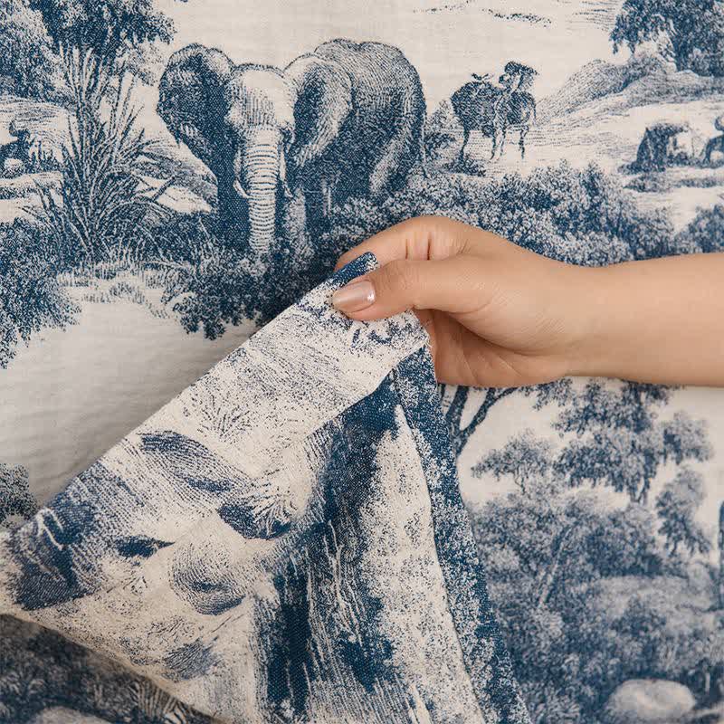 Kimono-Bademantel aus Baumwolle mit Toile-Print - image 7