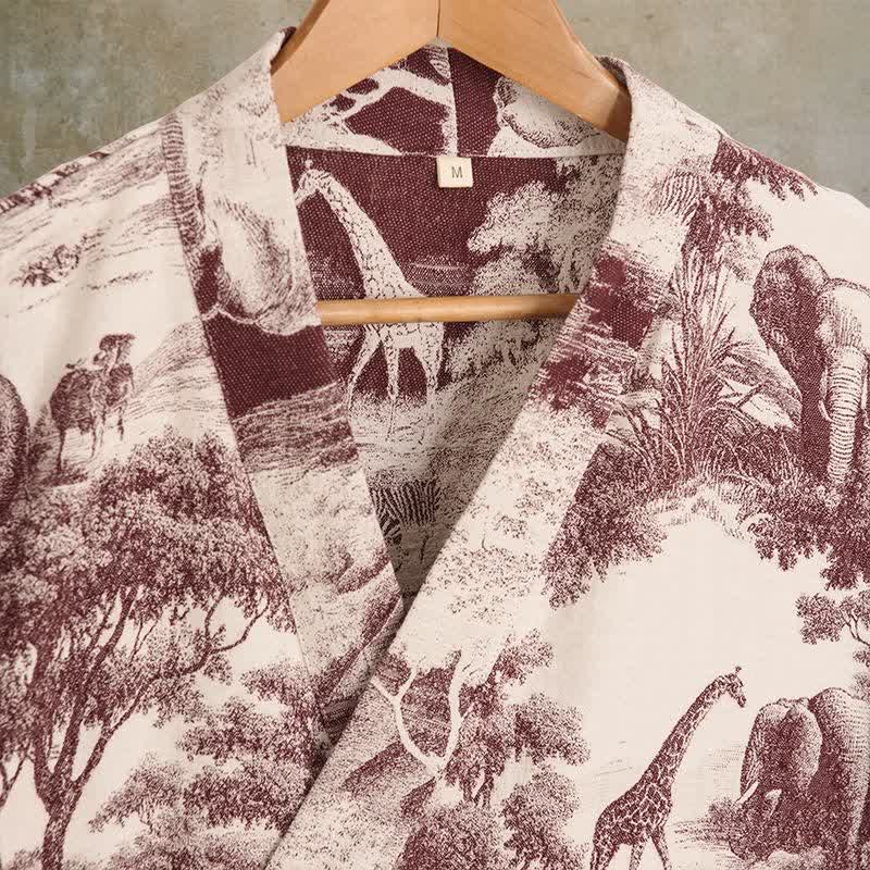 Kimono-Bademantel aus Baumwolle mit Toile-Print - image 12
