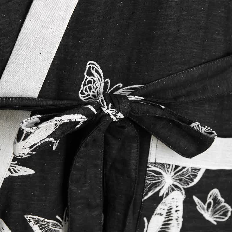 Kimono-Bademantel aus reiner Baumwolle mit Schmetterlingsmotiv - image 4