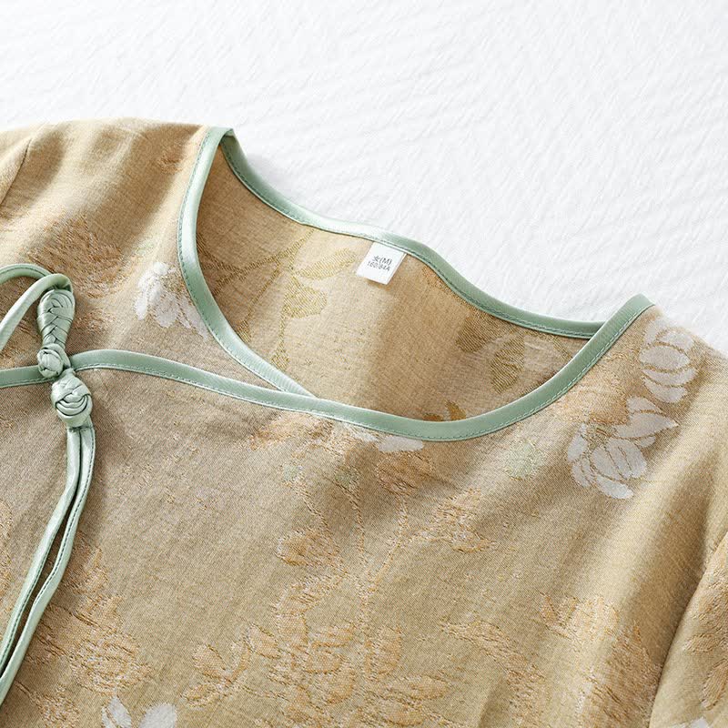 Loungewear-Set aus Baumwolle mit Blumenmuster und chinesischem Knoten - image 4