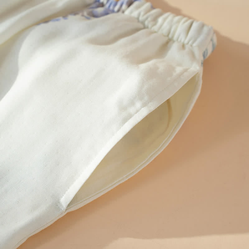 Damenpyjama aus Bambusfaser mit Blumen- und Schmetterlingsmuster - image 11