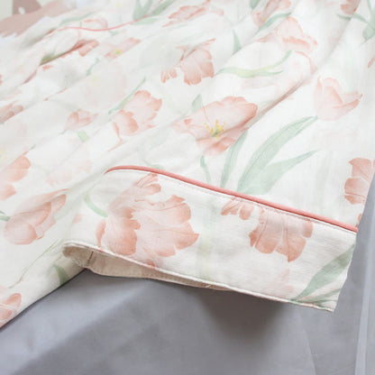 Damenpyjama aus Bambusfaser mit Tulpenmuster - image 5