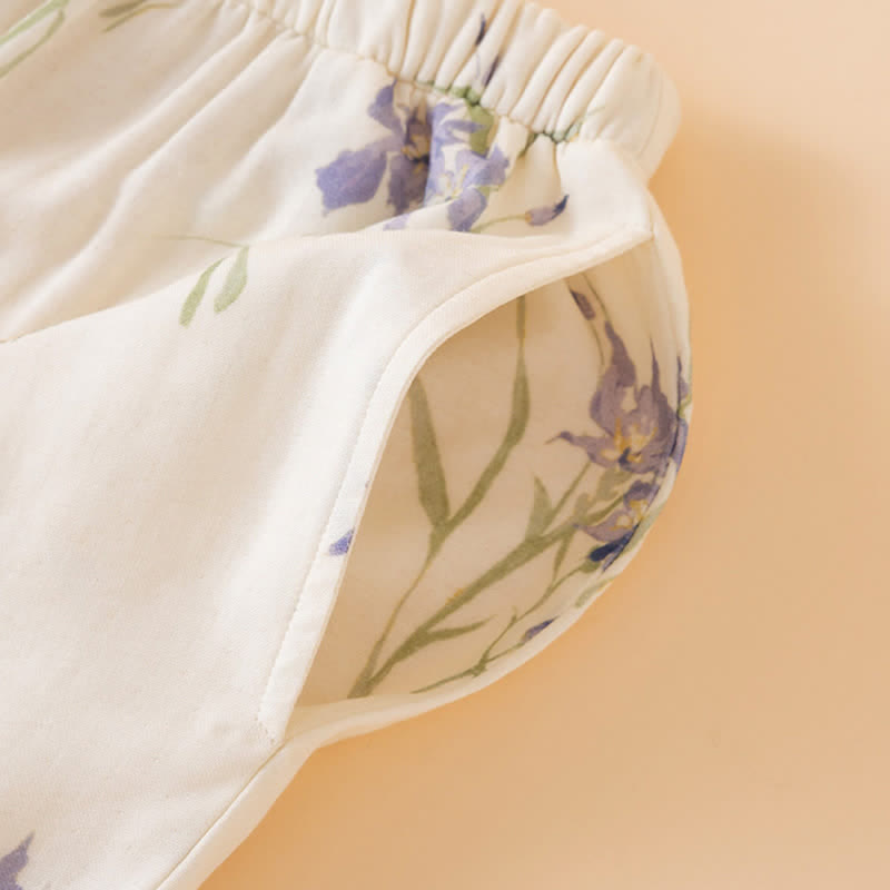 Damenpyjama mit Iris-Print aus Bambusfaser - image 11