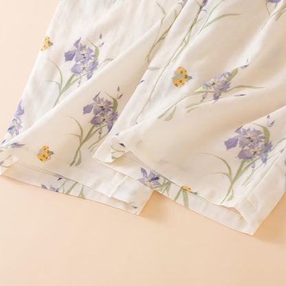 Damenpyjama mit Iris-Print aus Bambusfaser - image 10