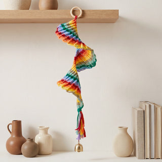 Boho-Regenbogen-Makramee-Hängeglocke als Wanddekoration - Regenbogen - image 0