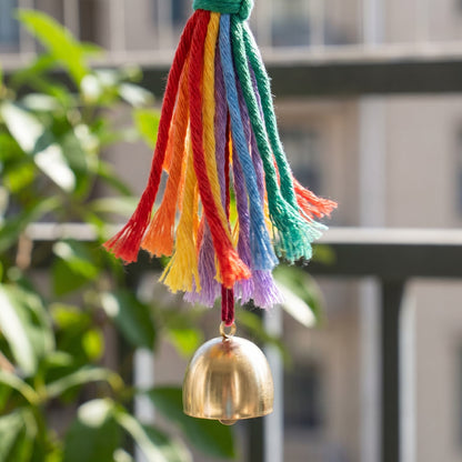 Boho-Regenbogen-Makramee-Hängeglocke als Wanddekoration - image 7
