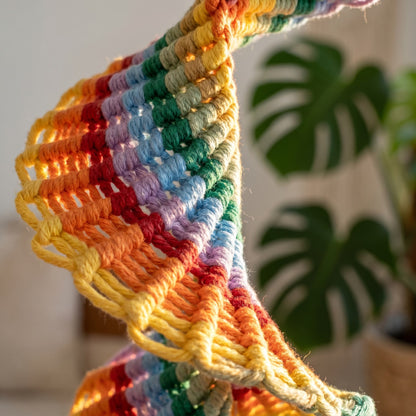 Boho-Regenbogen-Makramee-Hängeglocke als Wanddekoration - image 4