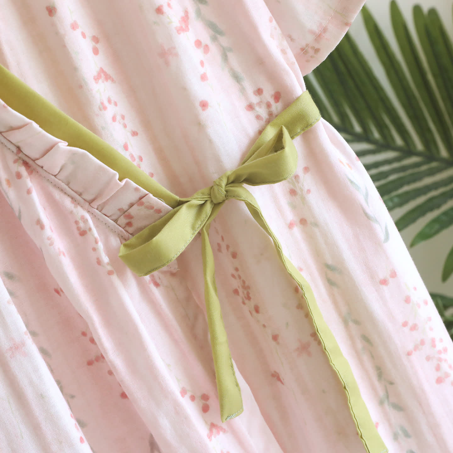 Kimono-Nachthemd/Loungewear aus geblümtem Baumwollgaze - image 5