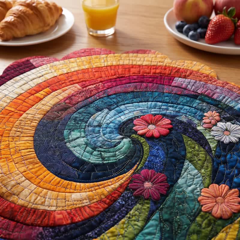 Platzset aus Polyester mit Regenbogenwirbel im Boho-Stil - image 5
