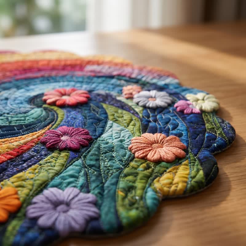 Platzset aus Polyester mit Regenbogenwirbel im Boho-Stil - image 6