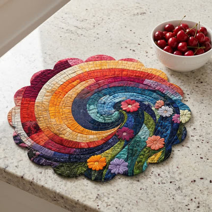 Platzset aus Polyester mit Regenbogenwirbel im Boho-Stil - Regenbogen - 15″ × 15″ - image 0
